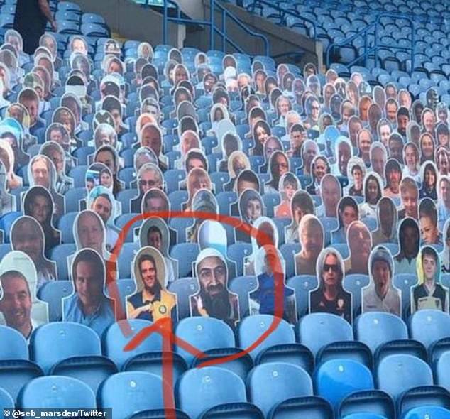 (عکس) چهره اسامه بن‌لادن در بین تماشاگران لیگ برتر انگلیس
