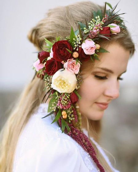 تاج عروس با گل, مدل تاج عروس با گل